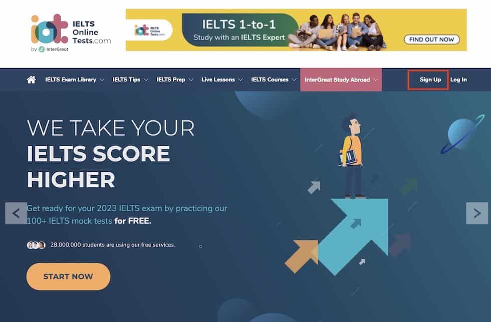 IELTS Online Tests.comの登録方法