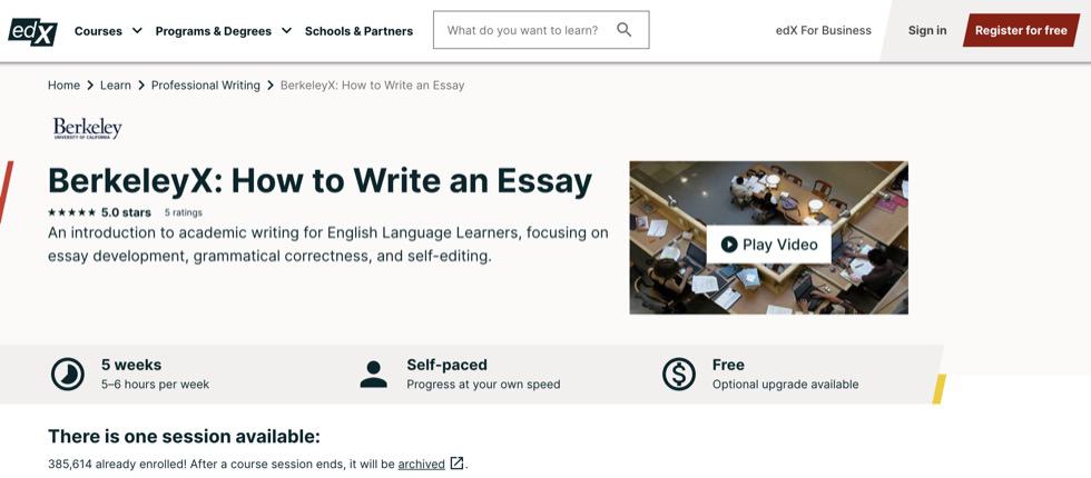 BerkeleyX: How to Write an Essay