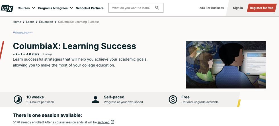 edXのColumbiaX: Learning Successの紹介