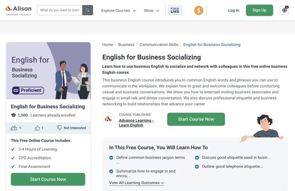 English for Business Socializing
