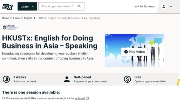 HKUSTx: English for Doing Business in Asia – Speaking