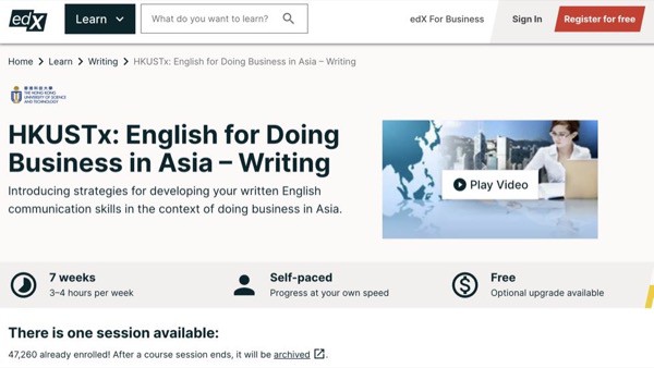 HKUSTx: English for Doing Business in Asia – Writing