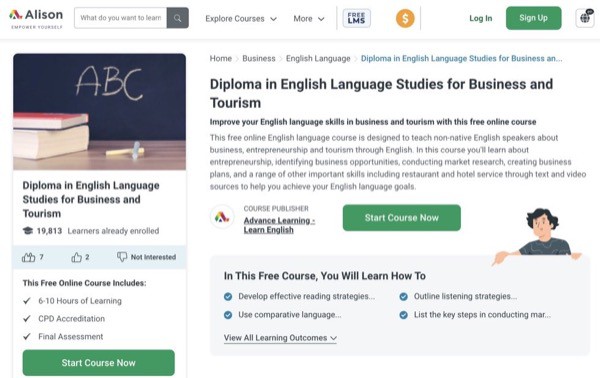 Diploma in English Language Studies for Business and Tourism