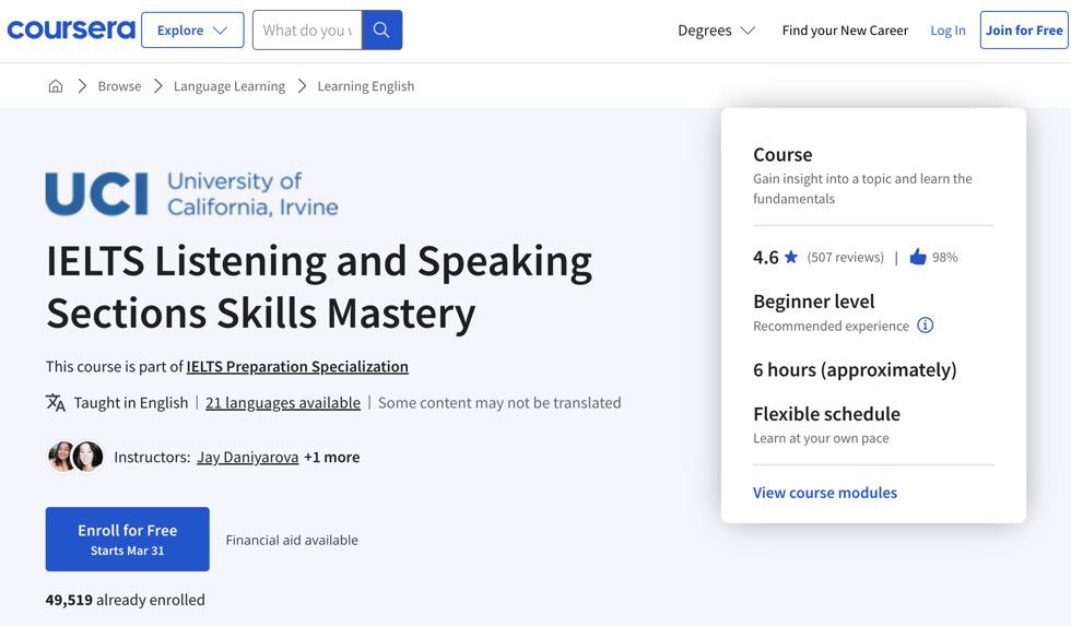 IELTS Listening and Speaking Sections Skills Mastery