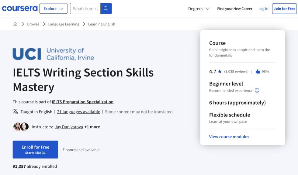 IELTS Writing Section Skills Mastery