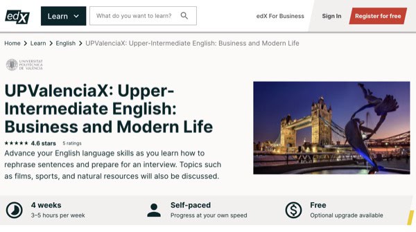 UPValenciaX: Upper-Intermediate English: Business and Modern Life