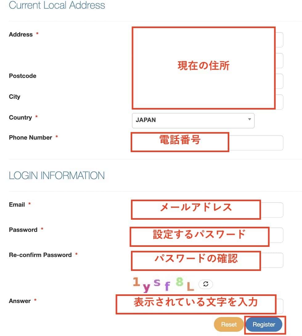 SEV申請アカウント作成