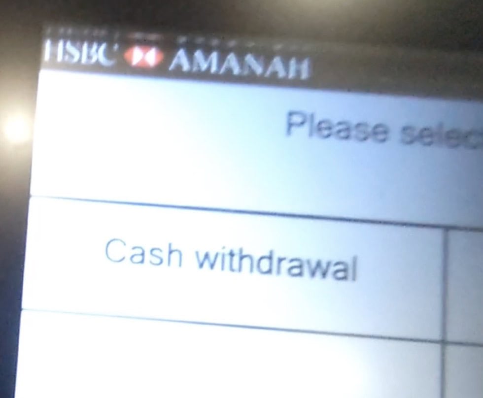 Wiseのデビッドカードで海外ATMからお金を引き出す手順　Cash withdrawalを選択