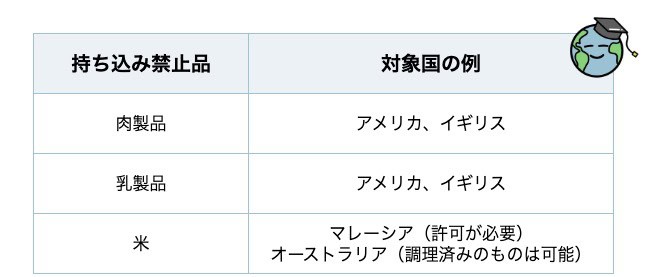 持ち込み禁止品の例